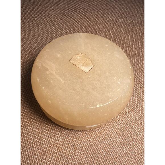 Vintage Genuine Alabaster Hand Carved Trinket Jewelry Box Floral Hinged Lid - Picture 7 of 10